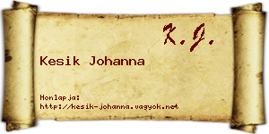 Kesik Johanna névjegykártya